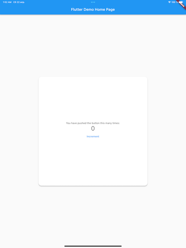 Dezelfde app op een iPad Pro 12,9 inch, waar largeBuilder de inhoud in een bredere kaart zet